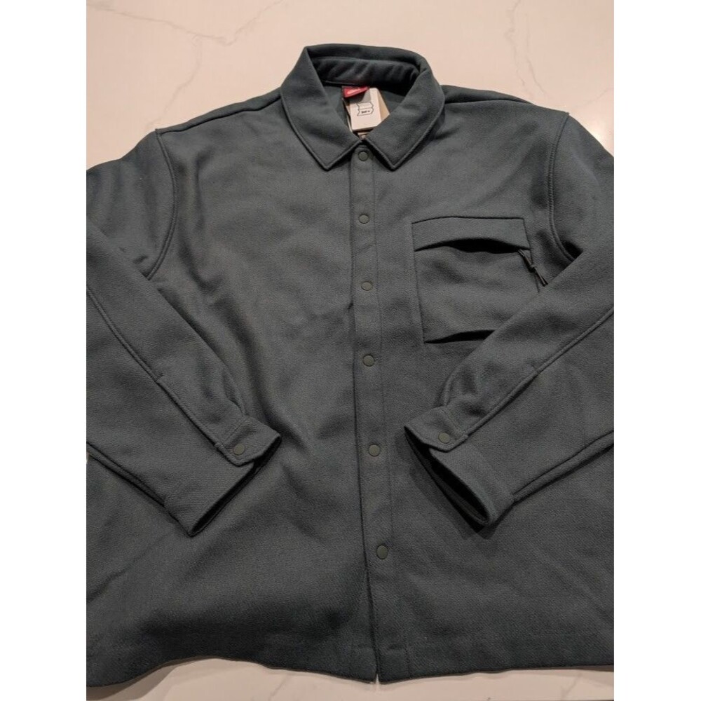 Nike Tech Wool Blend Shacket Jacket Men's Size L Green Loose Fit HF0132-338 NWT
